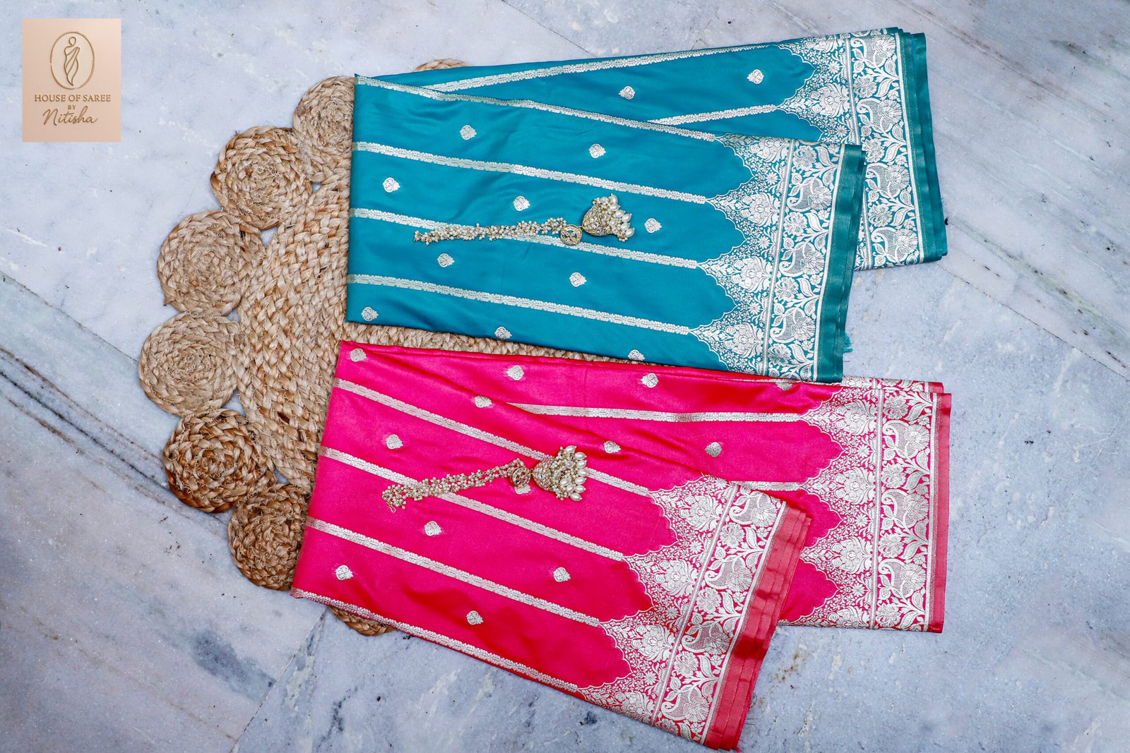 Elegant Banarasi Silk Saree with Intricate Zari Work | House of Sarees - Image 3