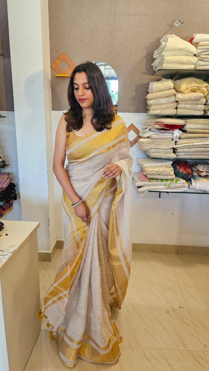 Linen Tissue Saree