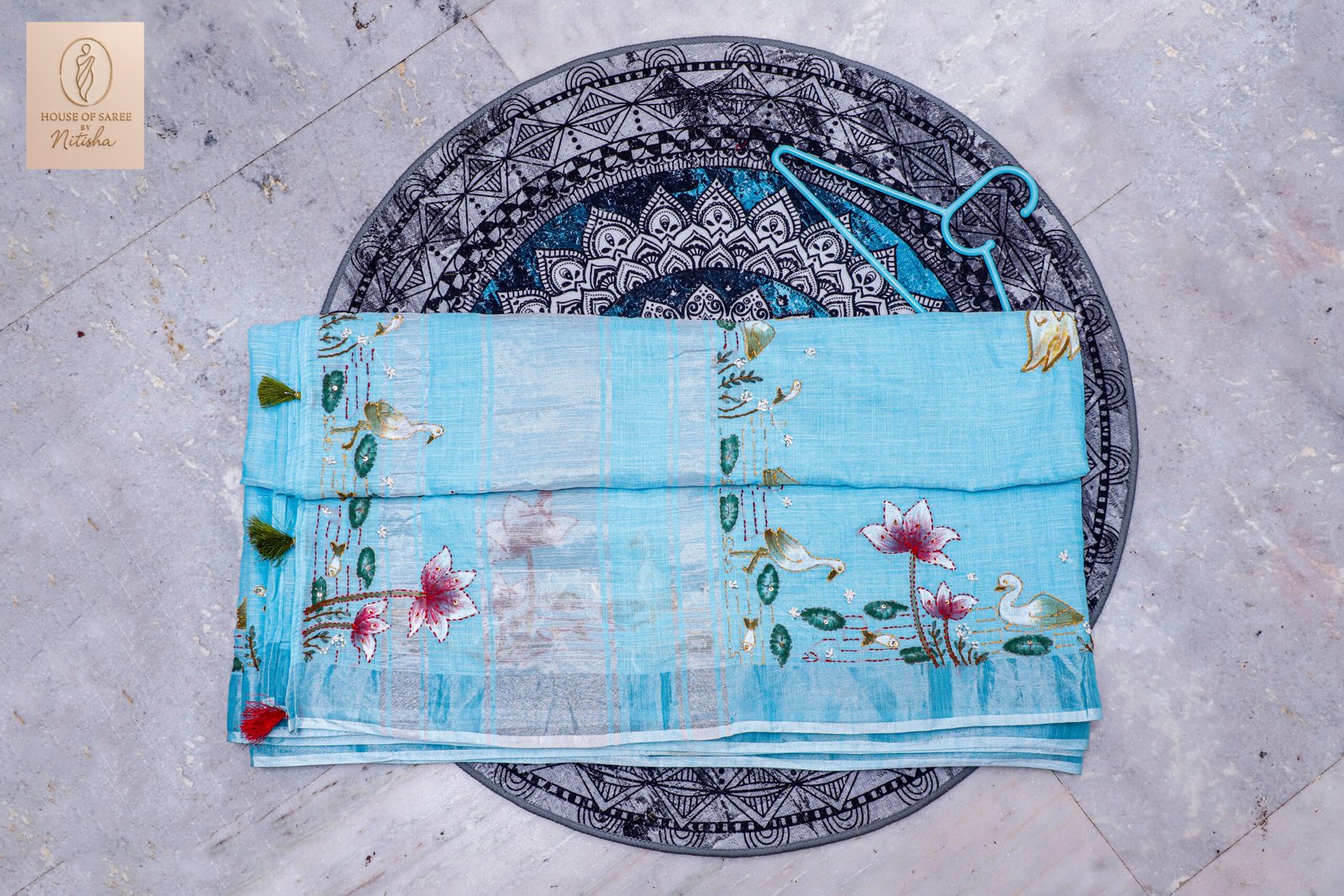 Luxurious Embroidered Art Silk Saree | House of Sare