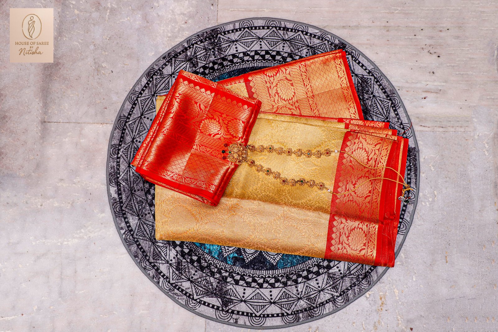 Luxurious Embroidered Silk Saree with Zari Border | House of Sare